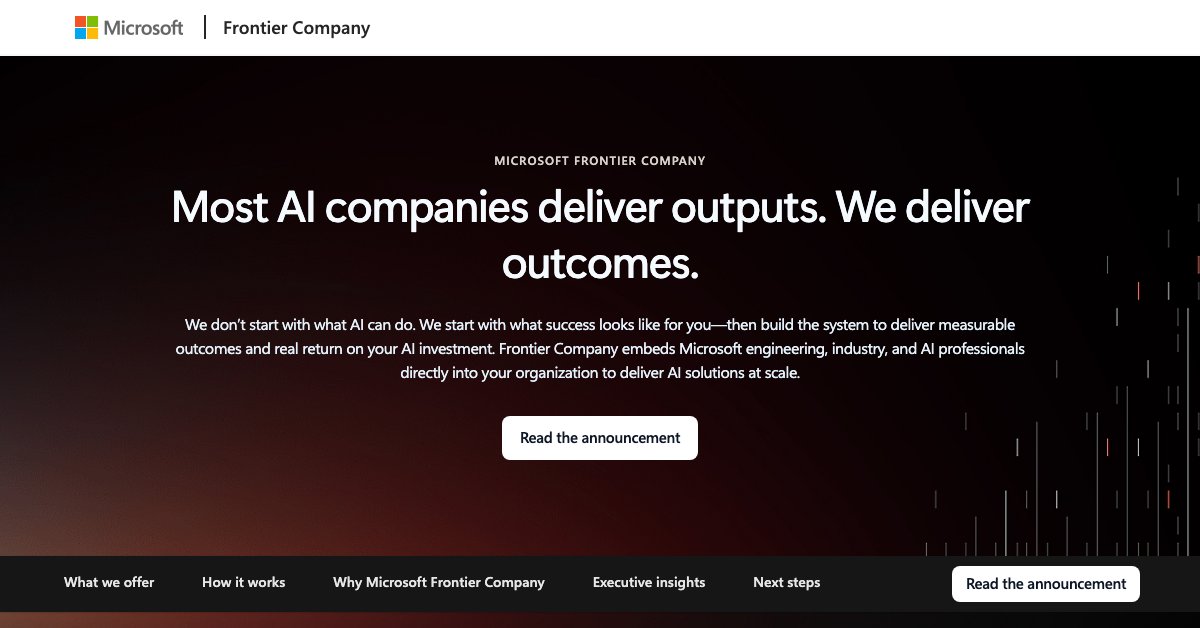 Microsoft Frontier Company | AI Outcomes at Enterprise Scale